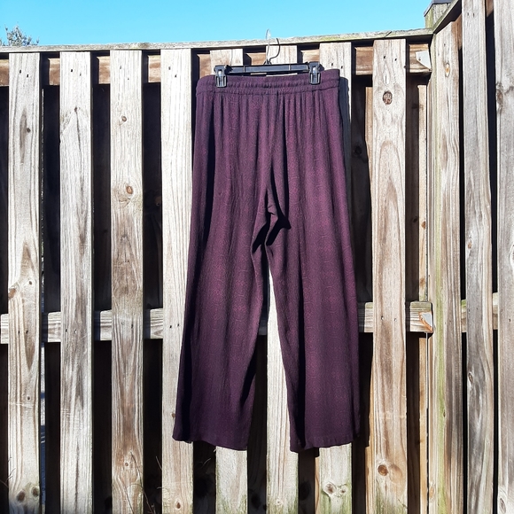 Norm Thompson Purple/Black Printed Wide-Leg Pull-On Rayon Pants Size L - Picture 5 of 9